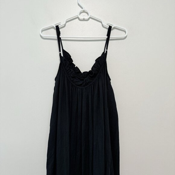 J. Crew Black Ruffle Beach Dress‎ in Airy Gauze Size Small/Medium - Picture 5 of 9
